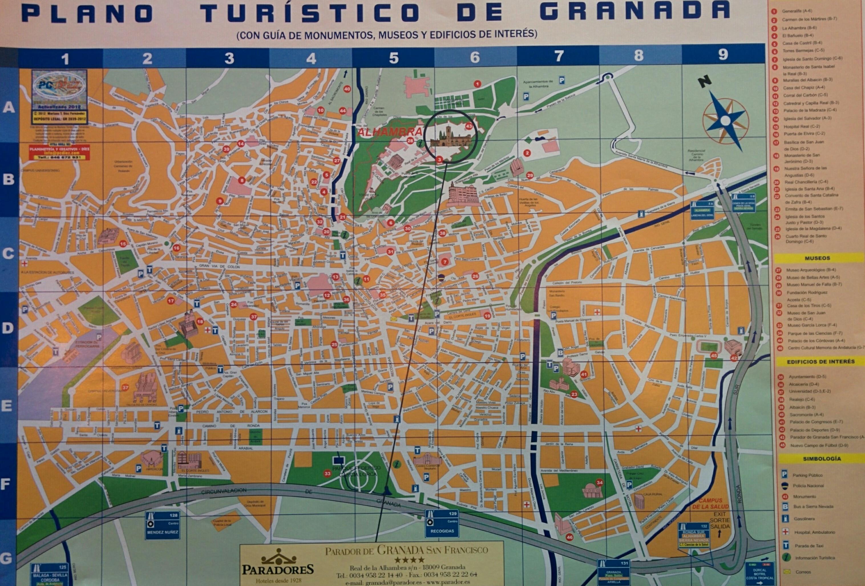 Granada map with circumferential highway