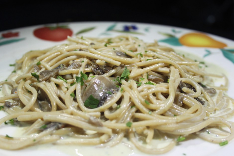 Mushroom sauce spaghetti at Restaurante Raices